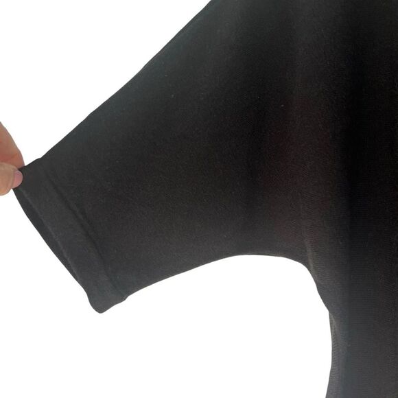 NY&C Dolman Sleeve Sweater Knit Top Womens Small Black Short Sleeve Pullover - Picture 3 of 6